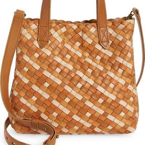 Madewell Tan and Cream Woven Crossbody Bag